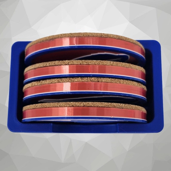 Buffalo Bills Round Coasters set of 4 NFL team logo non slip coaster Bills Mafia - Picture 6 of 8